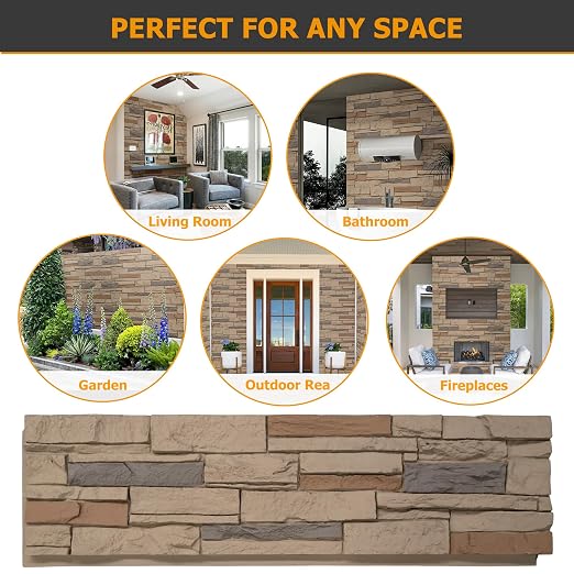 ROOMTEC 6-Packs Faux Stone Wall Covering Panels - Image 7