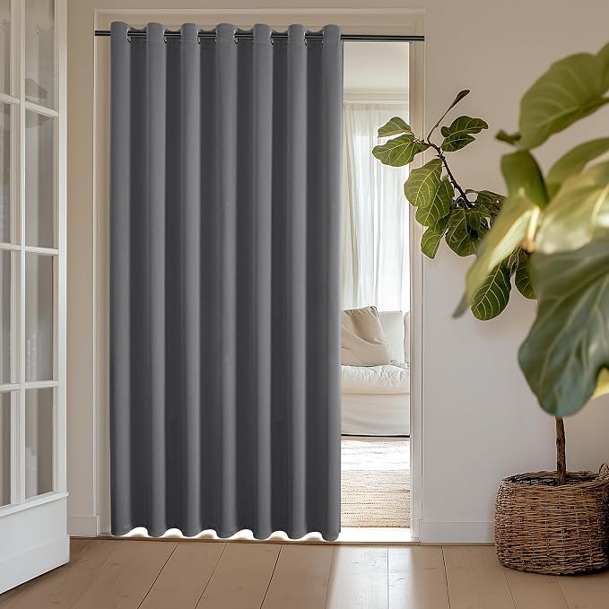 ChrisDowa Room Divider Curtain 90 Inches Long, Wide Blackout Sliding Door by ChrisDowa