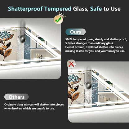 55x40 LED Bathroom Mirror with Lights, Backlit and Front Lit Anti-Fog Lighted - Image 7