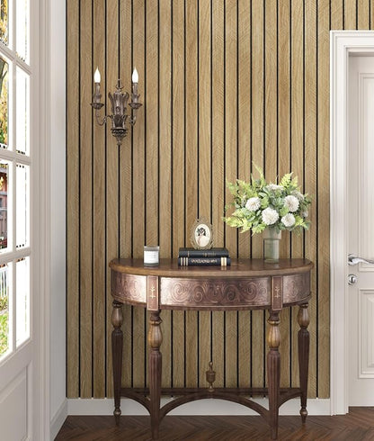 Brown 3D Wood Slat Panels for Walls Acoustic Slat Wall Paneling Peel and Stick - Image 4