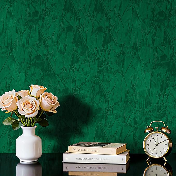 17.5x317 Green Velvet Wallpaper Peel and Stick Emerald Green Wallpaper Bedroom - Image 2