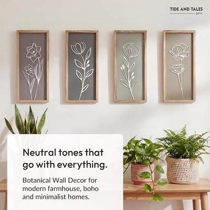 3D Wooden Floral Bathroom Wall Decor Lightweight, Ready-to-Hang Framed Wall Art - Image 8