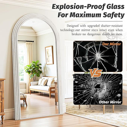 Antok Full Length Mirror 82"×44" Floor Mirror Standing Tall Mirror, Arched - Image 5