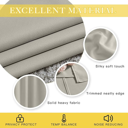 NICETOWN Room Divider Curtain 132 Inches Long, Wide Blackout Sliding Door - Image 3