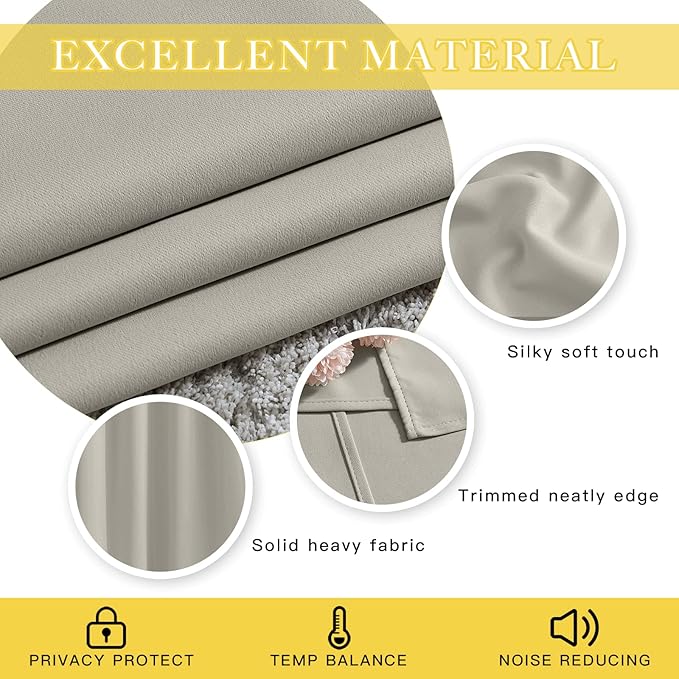 NICETOWN Blackout Curtains 63 inches Long - Image 3