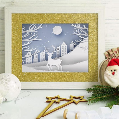 CHIHUT 15.7''x236'' Glitter Contact Paper Gold Glitter Wallpaper Stick and Peel - Image 7