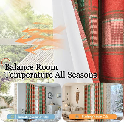 Lajode Plaid Curtains for Living Room 63 Inch Long - Image 8