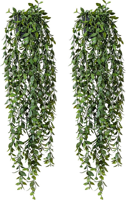 Artificial Hanging Plant 2 Pcs Faux Plant Ivy Vine Faux Eucalyptus Vines Fake - Image 9