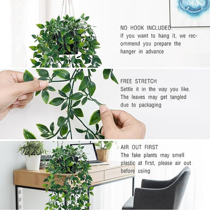 Waipfaru 2Pcs Fake Hanging Plants - Image 4
