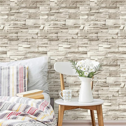 Jeweluck Stone Wallpaper Peel and Stick Brick Wallpaper 17.7”×196.8” Brick - Image 9