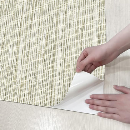 HueBurst Grasscloth Peel and Stick Wallpaper - Image 7