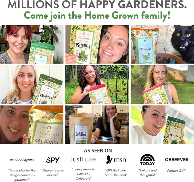 HOME GROWN 2,160+ Cat Plant Seeds Mix – 𝗡𝗢𝗡-𝗚𝗠𝗢 𝗨𝗦𝗔-𝗦𝗢𝗨𝗥𝗖𝗘𝗗 Heirloom Catnip, Lemongrass, Licorice, Thyme & Valerian – Pet-Friendly Indoor Garden Refill Kit for Cats & Kittens