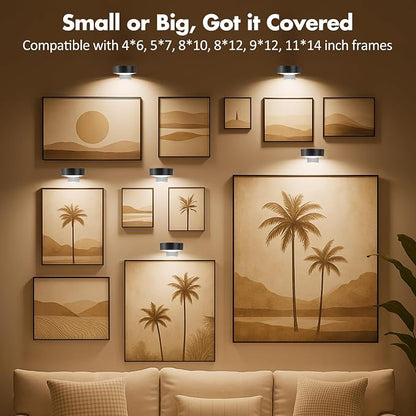 6Pcs Picture Lights for Wall Battery Operated, Magnetic Led Painting Light - Image 6