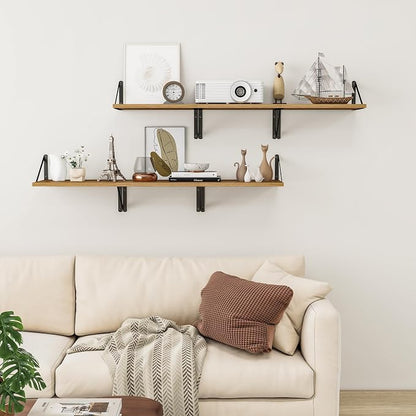 Heimlove Deep Floating Shelves for Wall, 12 Inch Deep Floating Shelves Set of 3 - Image 7