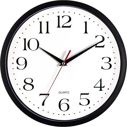 Bernhard Products Black Wall Clock Silent Non Ticking 12 Inch Quality Quartz by BernhardProducts