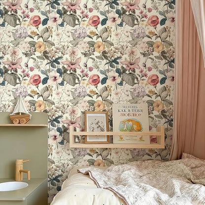 Jeweluck Floral Wallpaper Peel and Stick Vintage Floral Contact Paper Peel and - Image 5