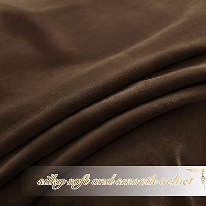 NICETOWN Brown Velvet Curtains, Thermal Insulated Sound Reducing Heavy Matt - Image 4