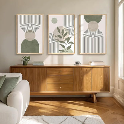 Framed Sage Green Boho Wall Art - Image 4