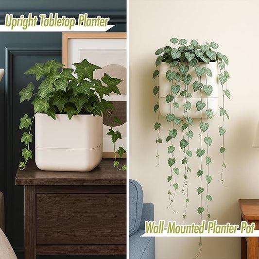 Phoenix Vine 6.5 Inch Wall Mounted Self-Watering Planter Pot - Image 2