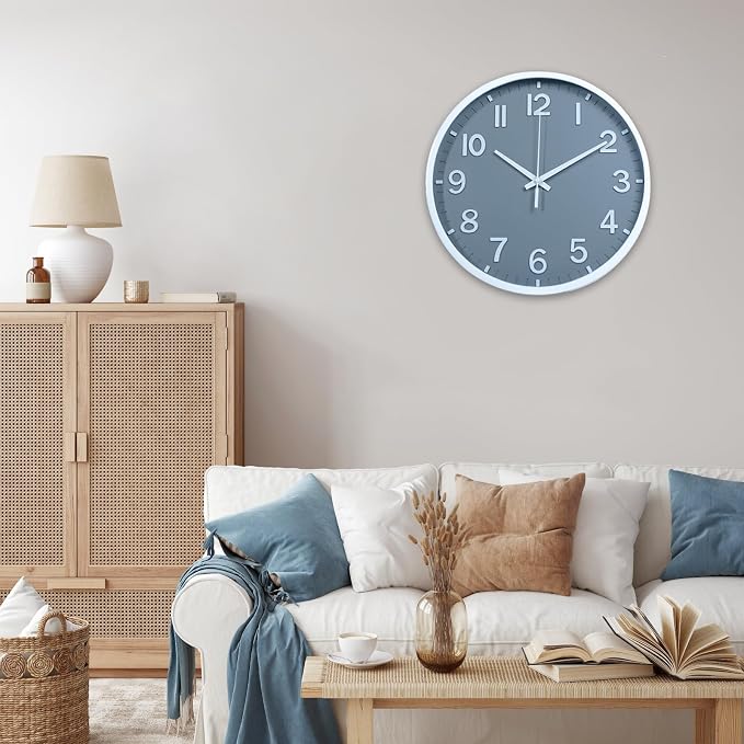 Wall Clocks Battery Operated 8 inch Modern Wall Clock, Silent Non Ticking Wall - Image 6