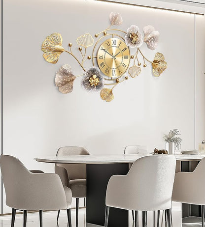 Clocks for Living Room, Large Wall Clock, 3D Silent Wall Clock, Retro Metal - Image 3