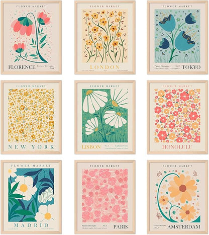 AnyDesign 9Pcs Flower Market Wall Art Prints Matisse Art Poster Decor Floral by AnyDesign
