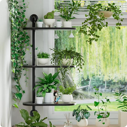 Rotating Window Plant Shelves 3-Tier, Wooden Window Shelf - Image 6