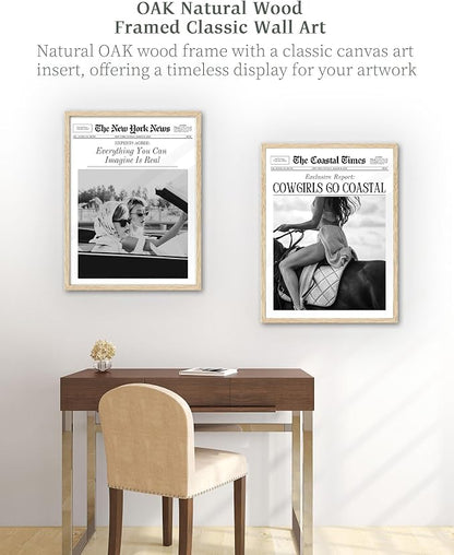 iHery Everything You Can Imagine Is Real Framed Trendy NewsPaper Wall Art - Image 6