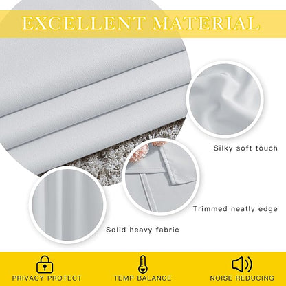 NICETOWN Patio Door Curtain Room Darkening Drapes, Grommet Light & Heat - Image 5