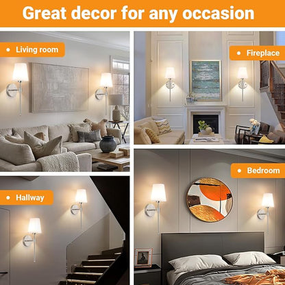 Battery Operated Wall Sconces Set Of 2, Wireless Battery Wall Light - Image 9