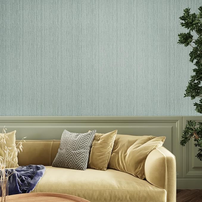 CRE8TIVE 24"x118" Mint Green Grasscloth Peel and Stick Wallpaper - Image 4