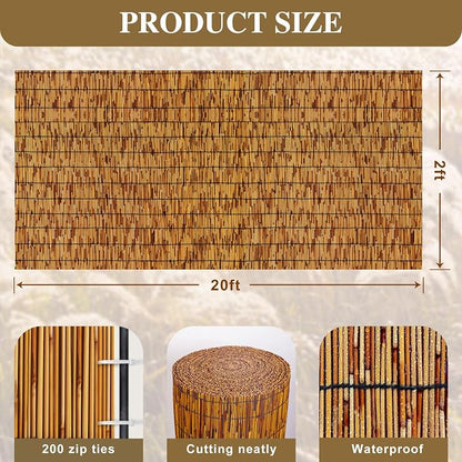 Bamboo Fencing–Handwoven, Bamboo wall Panel Outdoor Privacy Reed Screening - Image 2
