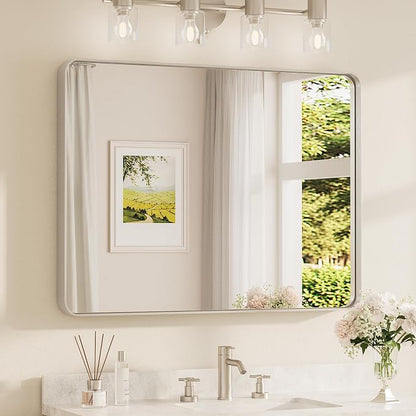 TETOTE Brushed Nickel Mirror 40 x 30 Inch by TETOTE