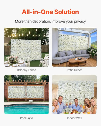 VEVOR 3D Flower Wall Panel, Artificial Floral Wall Background Mesh Backing Mat - Image 5