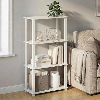 Furinno Turn-S-Tube Storage Shelves, 4-Tier Book Shelf, Corner Shelf, Toolless - Image 2