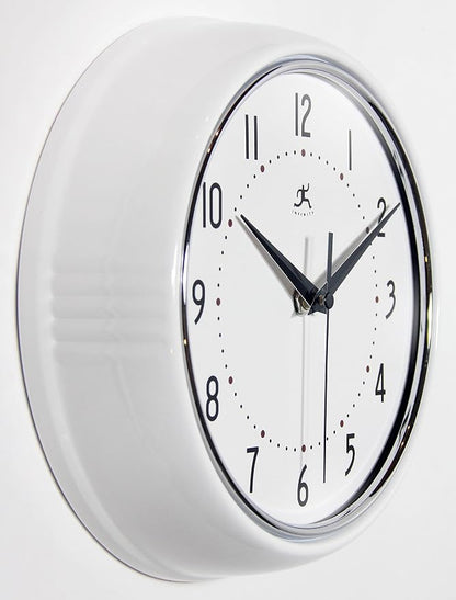 Infinity Instruments LTD. Retro 9 inch Silent Sweep Non-Ticking Mid Century - Image 2