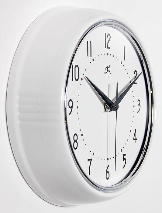Infinity Instruments LTD. Retro 9 inch Silent Sweep Non-Ticking Mid Century - Image 2
