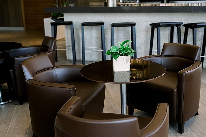 Wood Planter Box, 5 Inch Square, Rose Wood, Plastic Liner, Garden Centerpiece Display, Wedding Flowers Holder, Home and Venue Decor (5x5 Set of 4, Rose Wood)