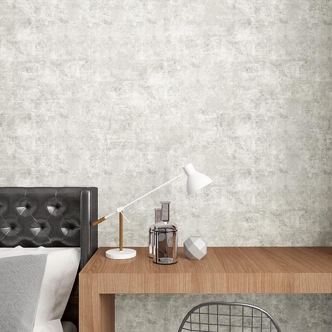 VEELIKE 15.7''x118'' Concrete Wallpaper Peel and Stick Textured Limewash - Image 6