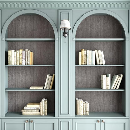 CRE8TIVE Dark Grey Grasscloth Wallpaper Removable Textured Wallpaper Stick and - Image 6