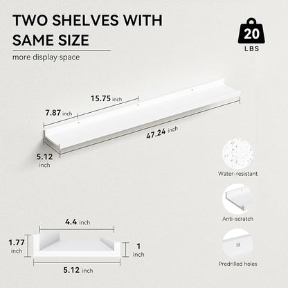 Boswillon 47.2 Inches Long Floating Shelves, 2 Set Modern Wall Shelf - Image 3