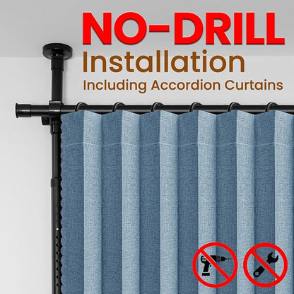 100% Blackout Room Divider Curtains Sets Blue 1 Panel W100 x L84in No Drill - Image 3