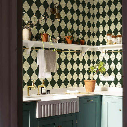 Simon&Siff Retro Peel and Stick Wallpaper Black and Green Wallpaper Vintage - Image 4