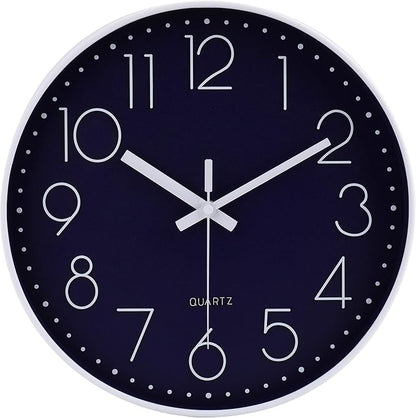 jomparis 12 Inch Silent Non-Ticking Battery Operated Quality Quartz Round Wall by JOMPARIS