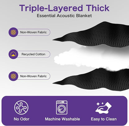 2 PCS Extra Large Sound Dampening Blanket, Noise Cancelling Studio Acoustic - Image 3