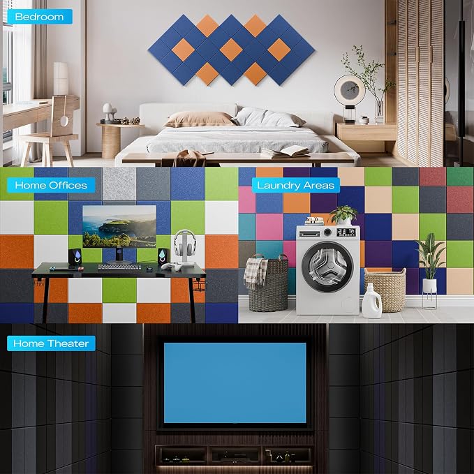 22 Pack Self-Adhesive Acoustic Panels, Soundproof Wall Panels - Image 6