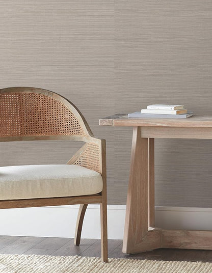 York Wallcoverings Natural Sisal Classic Grey Peel and Stick Grasscloth - Image 3
