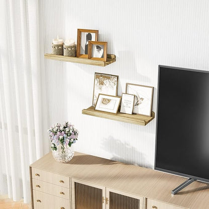 Love-KANKEI Floating Shelves Wall Mounted Set of 2, 17 Inch Rustic Wood Wall - Image 4