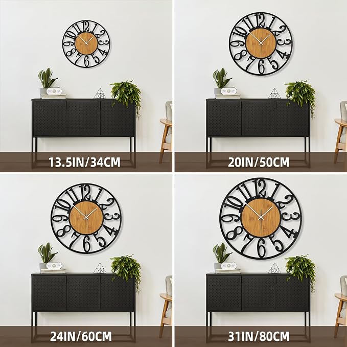 Large Wall Clock for Living Room Decor, 16 Inch Non Ticking Silent, Battery - Image 2
