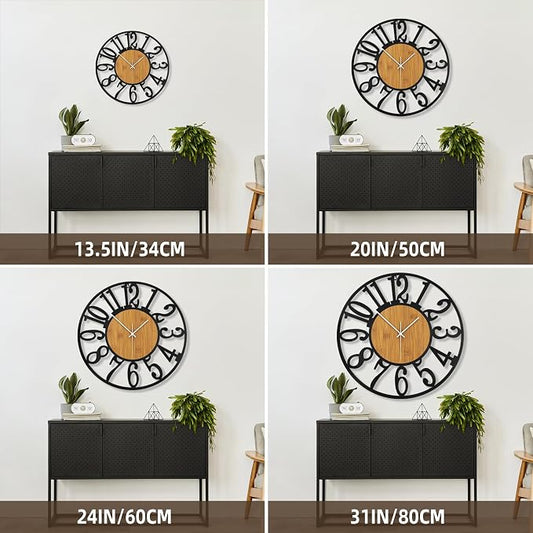 Large Wall Clock for Living Room Decor, 16 Inch Non Ticking Silent, Battery - Image 2